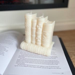 Book candle - handmade from organic coconut wax - gift idea - standing candle - creative gifts