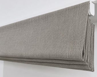 Ash Grey Greige Linen Look Roman Blind | Made to Measure | Up to 300cm Wide