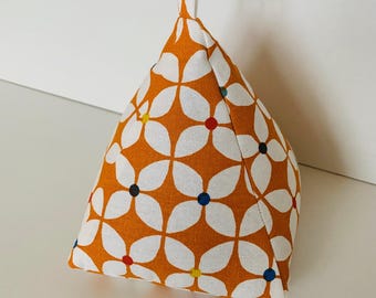 Orange Scandi Geometric Doorstop: Handmade Retro Decor