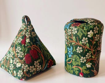 William Morris Style Botanical Handmade Fabric Doorstop: Weighted Boho Decor