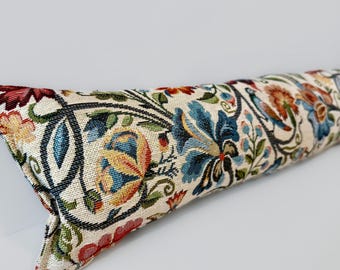Jacobean Floral Tapestry Draught Excluder – Botanical Door Draft Stopper | 70-200cm Length