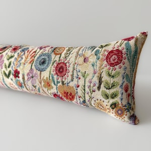 Floral Meadow Tapestry Heavy Draught Excluder – 70-200cm, Weighted Draft Stopper, Windows and Doors