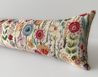Floral Meadow Tapestry Heavy Draught Excluder – 70-200cm, Weighted Draft Stopper, Windows and Doors
