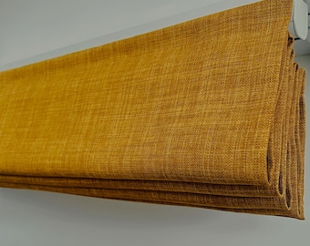 Saffron Mustard Linen Look Roman Blind | Made to Measure | Up to 300cm Wide