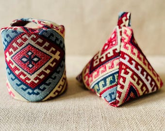 Handmade Kilim Fabric Doorstop: Weighted Boho Decor