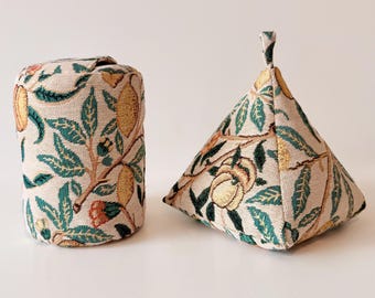 Botanical Lemon William Morris Woven Door Stop - Handmade Fabric Doorstop