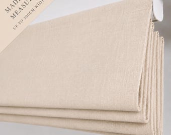 Natural Cream Linen Look Roman Blind | Made to Measure | Up to 300cm Wide
