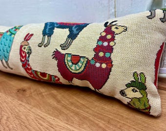 Llama Tapestry Draught Excluder: Weighted Draft Stopper (70-200cm)