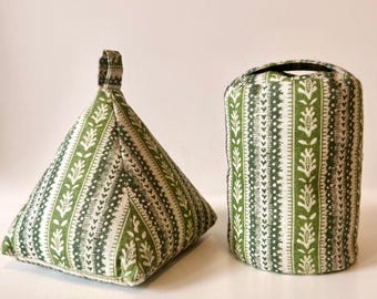 Sage Green Handmade Fabric Doorstop: Weighted Boho Decor