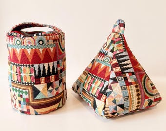 Boho Tapestry Woven Door Stop - Handmade Fabric Doorstop