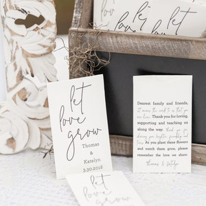 DIY Let Love Grow Wedding Favors Custom Seed Packet Favor Personalized Seed Packets Seed Packet Envelopes Favor Seed Packets Guests b102 image 1