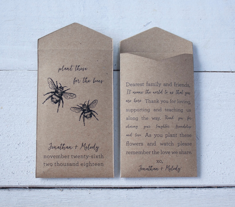 Download Paper Party Supplies Party Supplies Personalized Seed Envelope Diy Plant These For The Bees Seed Packet Wedding Favors Custom Rustic Wedding Favor Many Colors Available