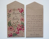 DIY Romantic Kraft Seed Packet - Custom Garden Party Wedding Favors - Personalized Wild Flower Seed Packet - Many Colors Available