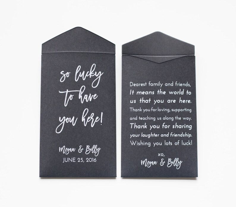 Vegas Wedding Favor DIY Custom Red Lottery Ticket Wedding Favor Packet Envelopes Many Colors Available Lottery Ticket Envelope Favor