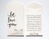 Let Love Grow Cream Personalized Seed Packet Wedding Favors - Flower Seed Envelopes - Custom Bridal Shower Favor - Eco Friendly Wedding