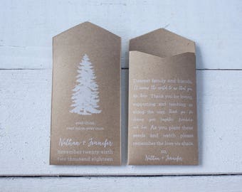 DIY Evergreen Custom Seed Packet Wedding Favor Ever Thine Ever Mine Ever Ours Custom Seed Packet Seed Envelope Wedding Favors Many Colors