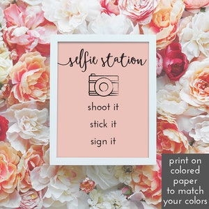 Selfie Station Wedding Sign Printable Photo Booth Wedding Sign Instant Download Selfie Station ...