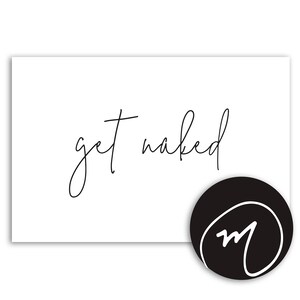 Get Naked Downloadable Sign Get Naked Decor 24x36 Poster Get Naked
