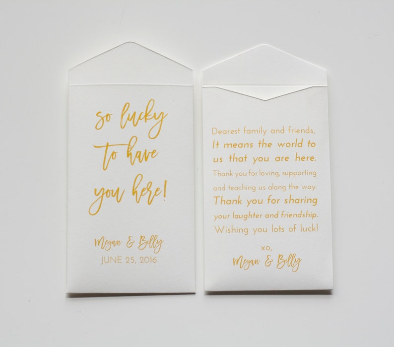 DIY Custom Gold White Lottery Ticket Wedding Favor Envelopes Etsy