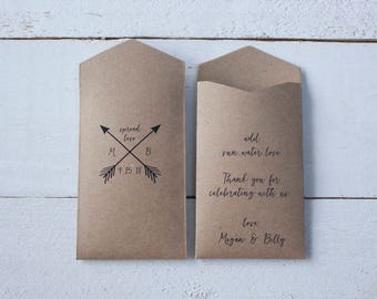 DIY Arrows Custom Seed Packet Wedding Favor – Let Love Grow Favor – Custom Seed Packet – Seed Envelope Wedding Favors – Many Colors