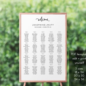 Wedding Seating Chart Printable Seating Chart Seating Chart Wedding ...