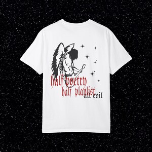 Fallen Angel Graphic T-Shirt: Poetry Playlist, Unisex-Baumwoll-T-Shirt