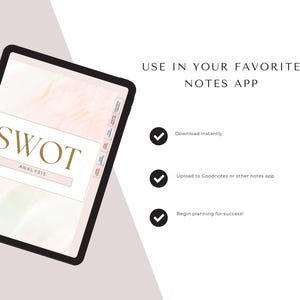 Swot Lettering Pretty SWOT Analysis Workbook | Editable Canva Template | Upload to Goodnotes ...