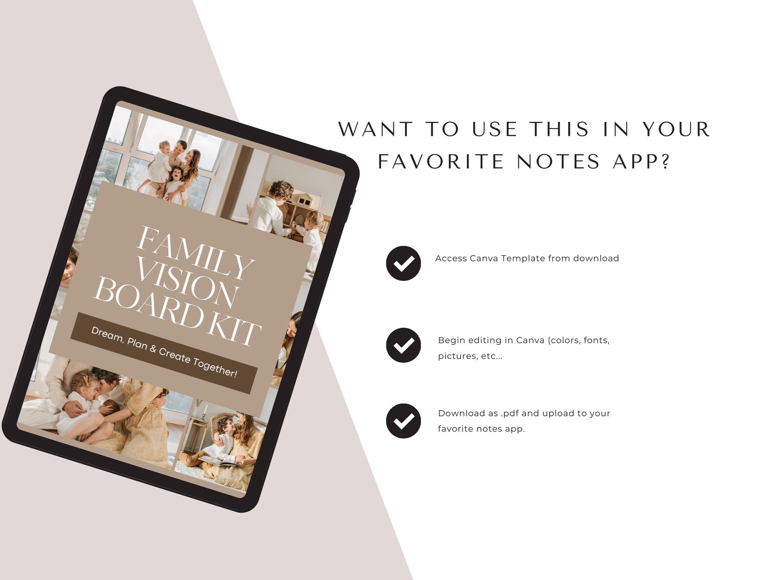 Family Vision Board Kit Editable Canva Template (PDF) Etsy