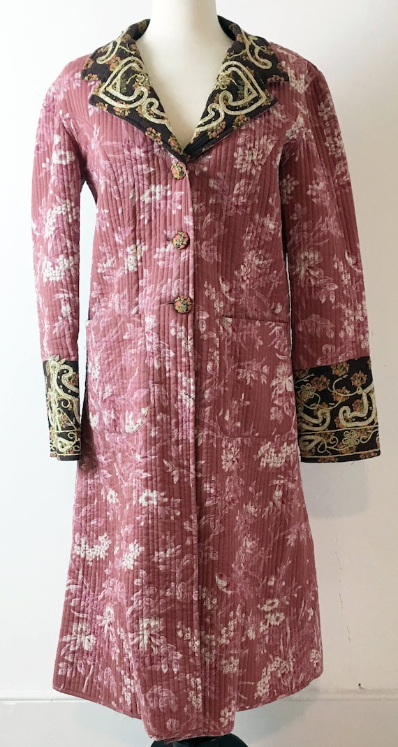 Vintage Cotton Long Quilted Coat Jacket. J. Peterm