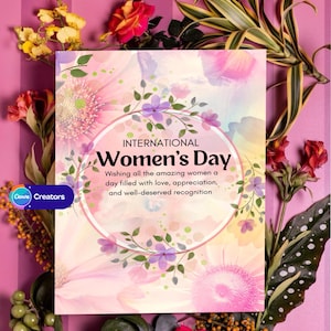 Karte zum Internationalen Frauentag | Bearbeitbarer digitaler Download | Frauen Geschenk Karte