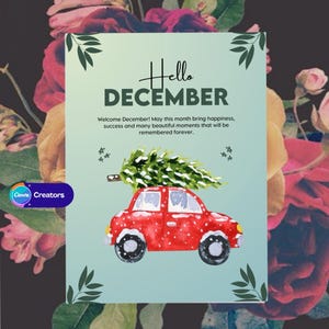 Sjabloonbundel Hallo december | Digitale download | Aanpasbare planner en muurkunst