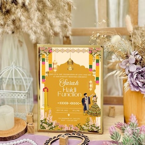 Editable Haldi Function Invitation | Mehndi Ceremony Card | Indian Wedding Template | Digital Download | Instant Editable Invite