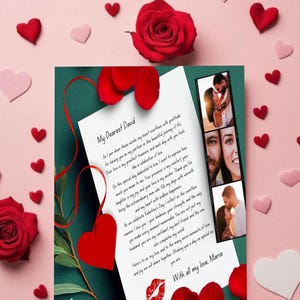 Romantic Love Letter Template | Valentine’s Day Special | Valentine Day Love Letter | Digital Gifts For Someone | Digital Download printable