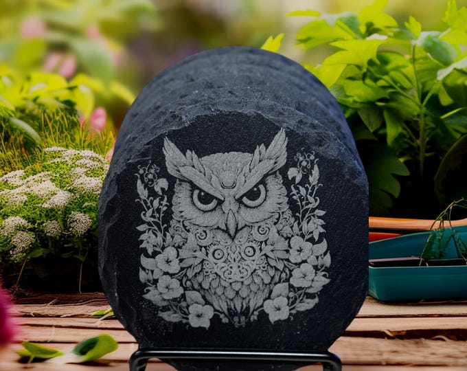 Slate Coasters – Set of 6 with Stand- Amazing Gift