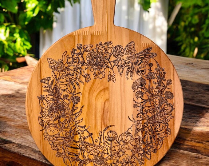 The Queen’s Feast: Luxury Charcuterie Board with Elegant Bee Engraving