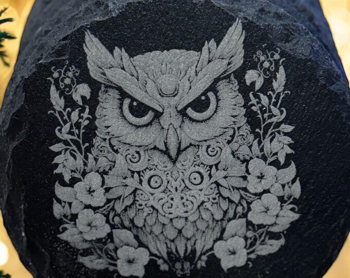 Wildlife Laser Engraved Slate Coasters – Set of 6 with Stand