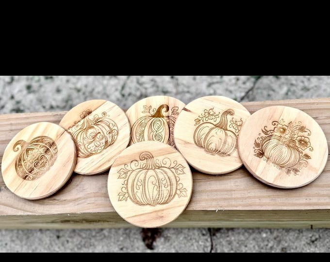 Autumn Elegance: Stunning Laser Engraved Wooden Coasters for Seasonal Gatherings!