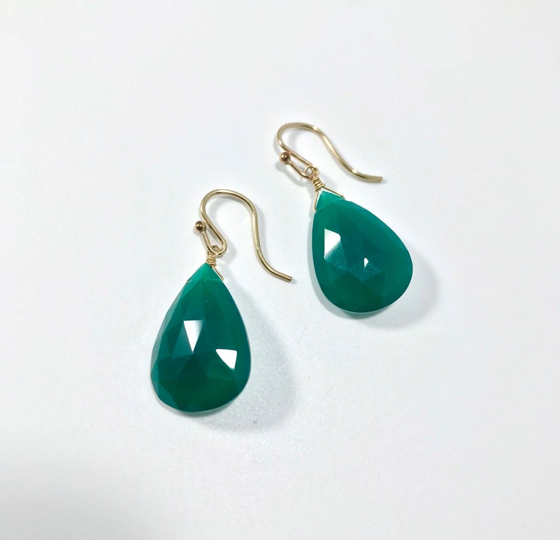 Green Agate Drop Earring
