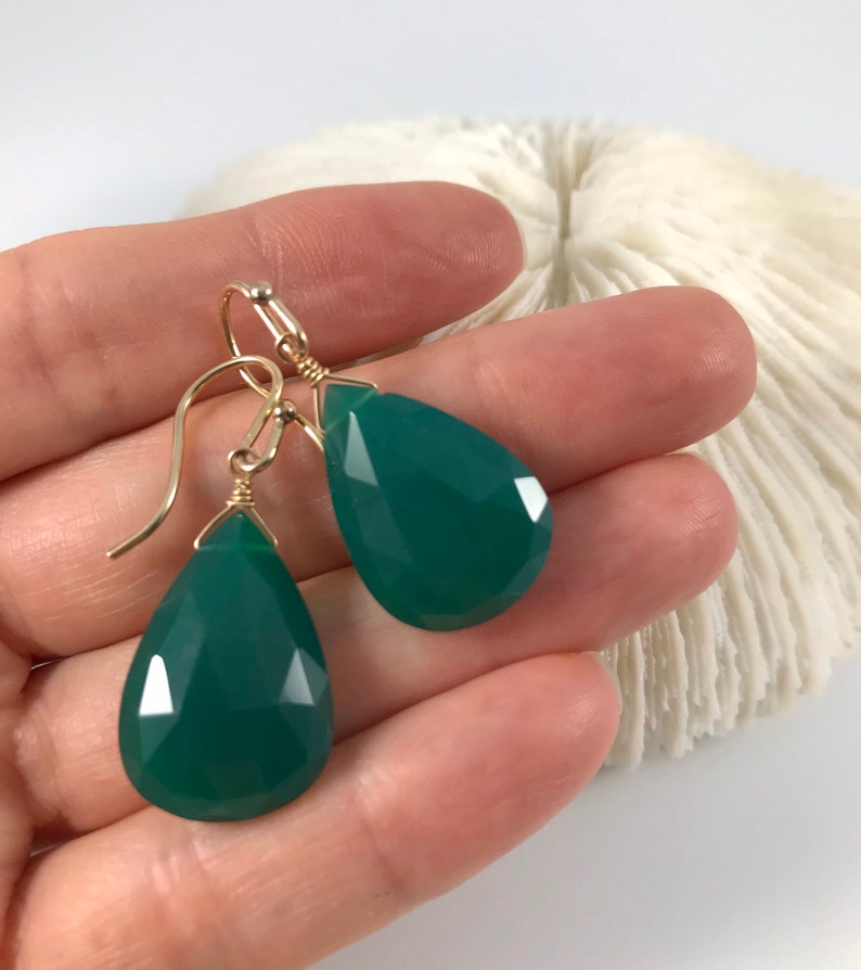 Green Agate Drop Earring