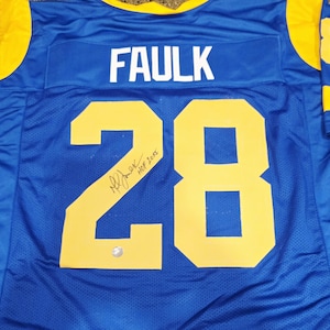 Marshall Faulk Signed St. Louis Rams Los Angeles Rams Jersey w coa
