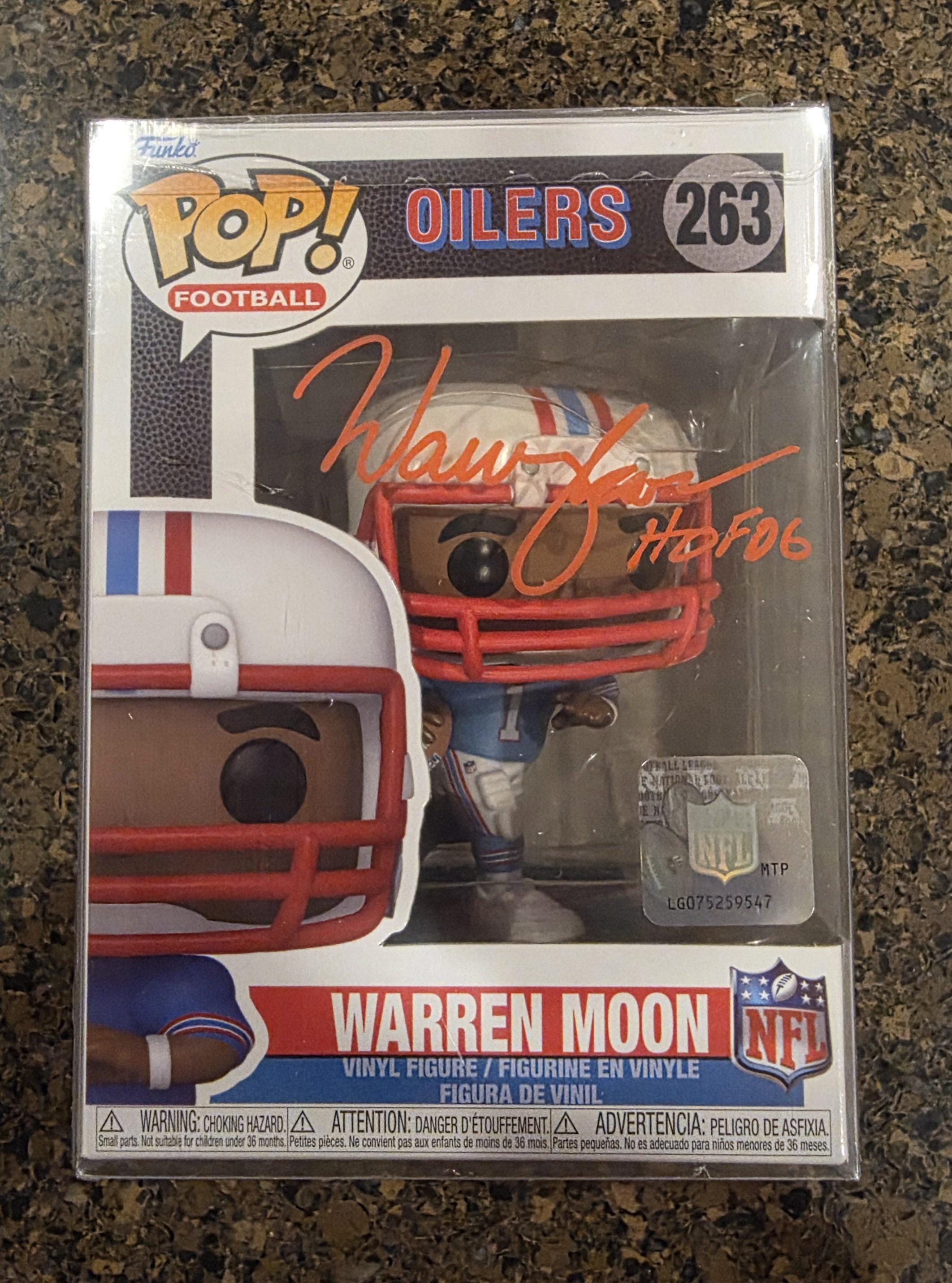 Warren Moon NFL HOF Superstar Signed Houston Oilers Funko Pop #263