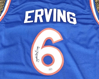 Camisa do Philadelphia 76ers assinada por Julius Erving com coa