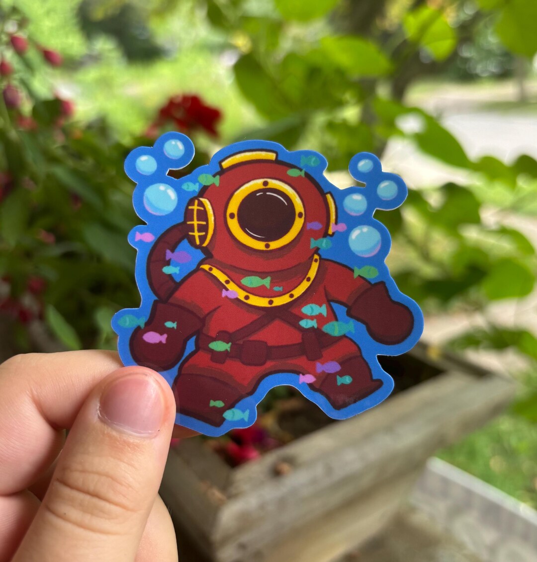 Scuba Cat Sticker Scuba Diver Sticker - Etsy