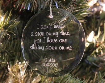 Personalized Crystal Christmas Tree Ornament - Laser Engraved