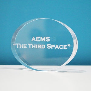 Personalized Acrylic Oval Paperweight/Cake Topper/Keepsake - Laser Engraved