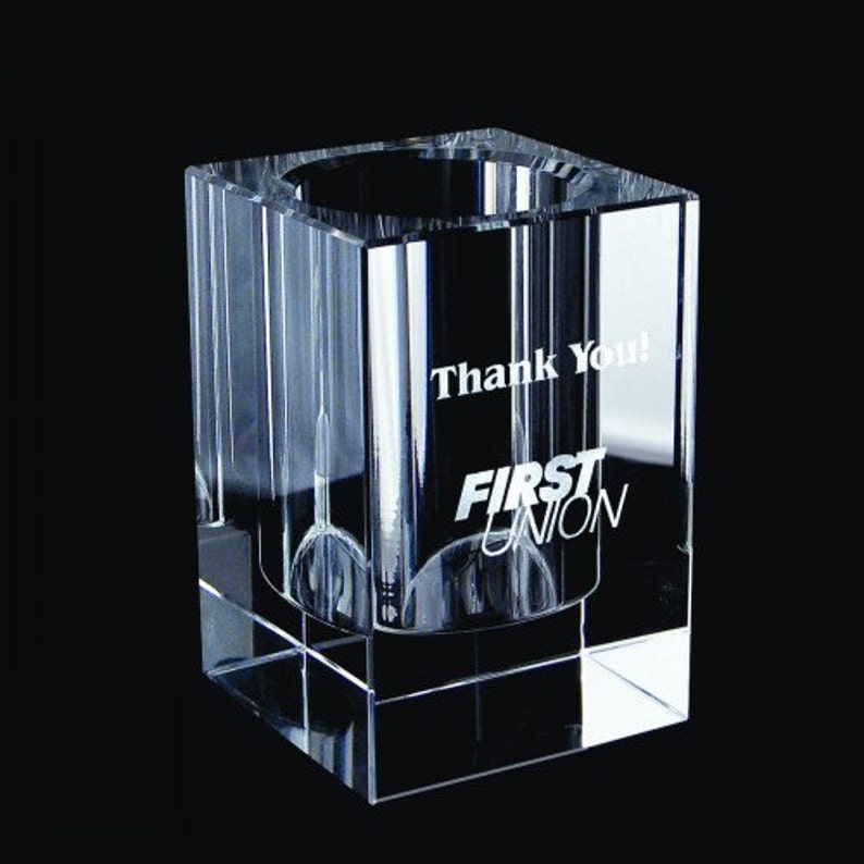 Personalized Crystal Pen & Pencil Holder image 1