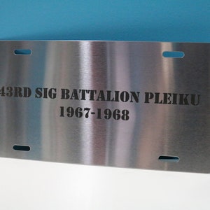 Personalized Brushed Steel Vanity License Plate Laser Engraved image 2