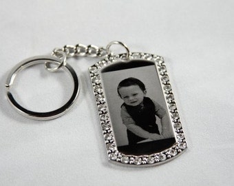 Personalized Cubic Dogtag Pendant - Photo Engraved - Mother's Day Gift