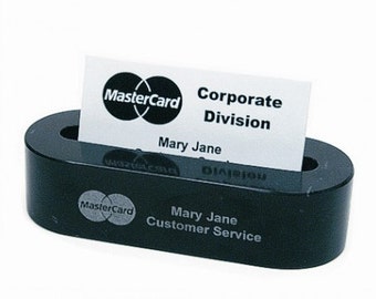 Personalized Black Marble Business Card Holder - Laser Engraved