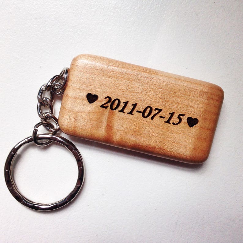 Personalized Wood Keychain Laser Engraved Etsy